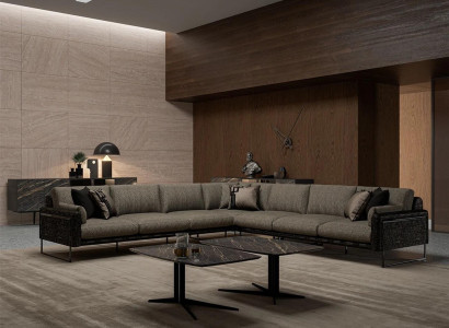 Living room Corner sofa Design Furniture Textile Upholstery Sofas L-shape new Coffee table